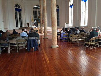 Fr. James Sullivan, O.P., speaks on the Christian meaning of suffering at Mount de Sales.