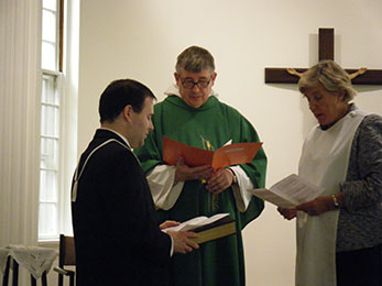 Member Eric C. makes his temporary promises to Fr. John Corbitt, O.P.